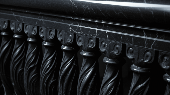Балясина из мрамора Nero Marquina (Неро Маркина)
